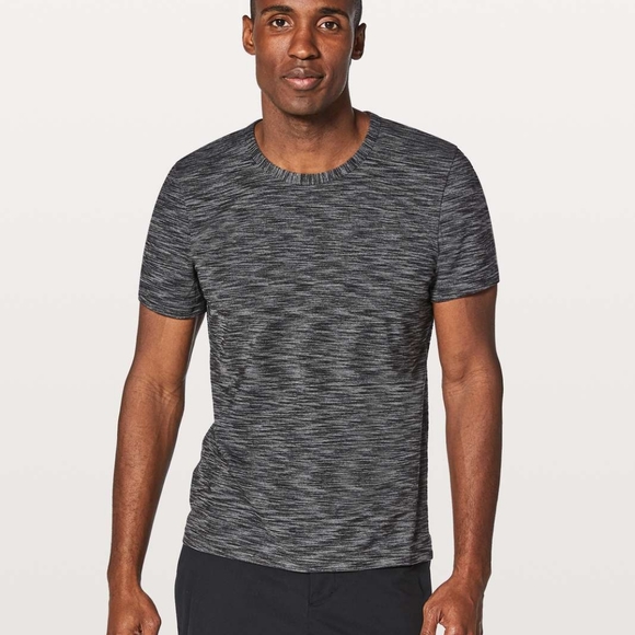 EUC Lululemon Pulse Slub Tee Heathered Black - Picture 1 of 6